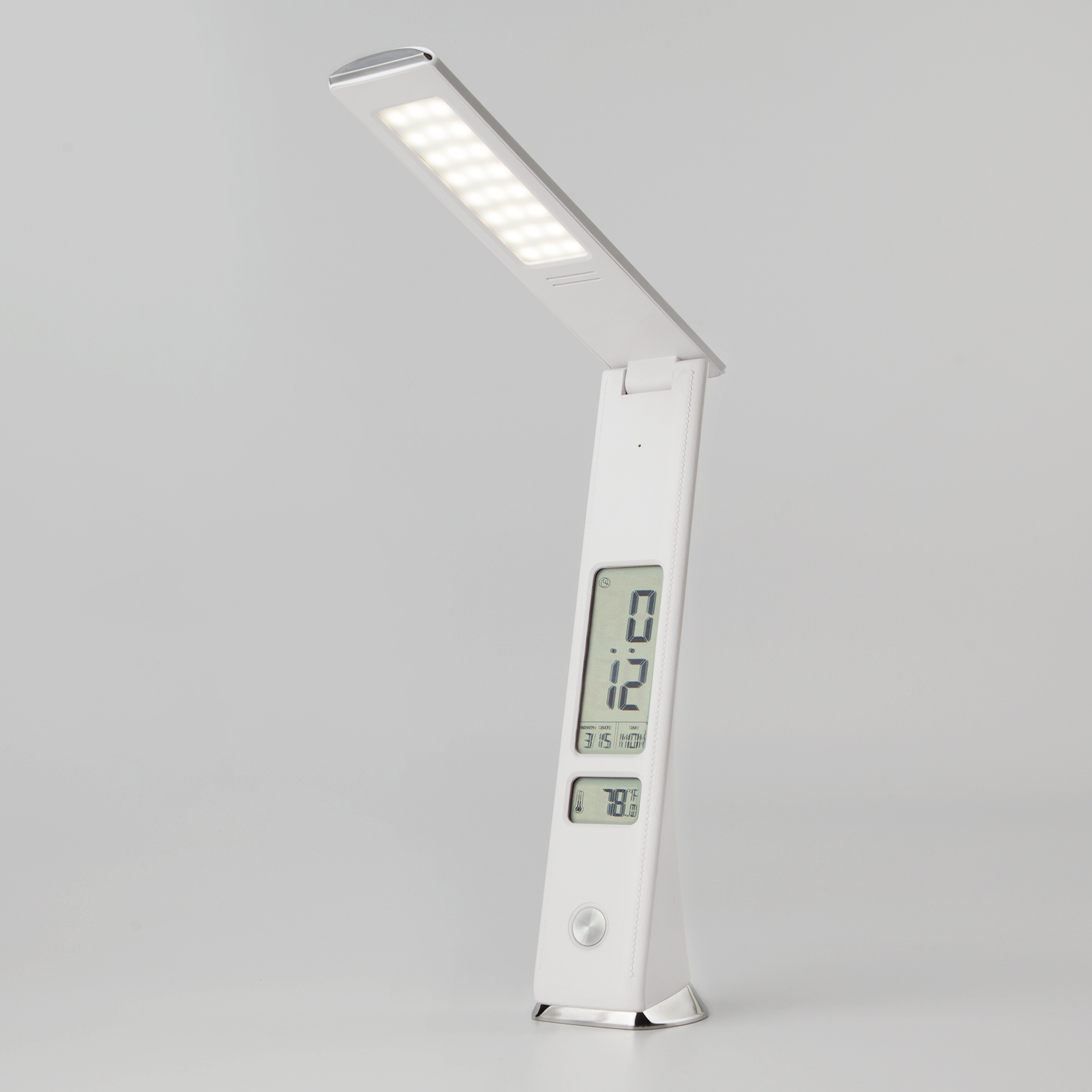 Настольный светодиодный светильник с часами 80504/1 белый
