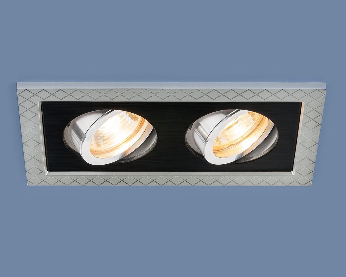 Точечный светильник с поворотным механизмом 1041/2 MR16 SL/BK серебро/черный