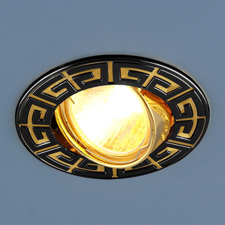 Точечный светильник для подвесных, натяжных и реечных потолков 120090 MR16 GU/GD черный/золото