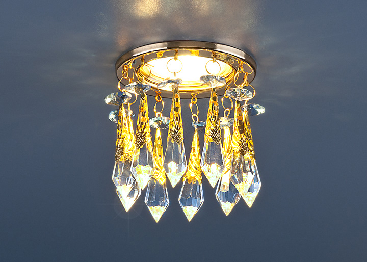 Встраиваемый потолочный светильник 2021 золото/прозрачный/голубой (FGD/Clear/BL)